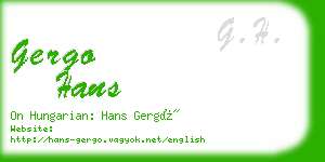 gergo hans business card